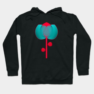 Turquoise and red flower Hoodie